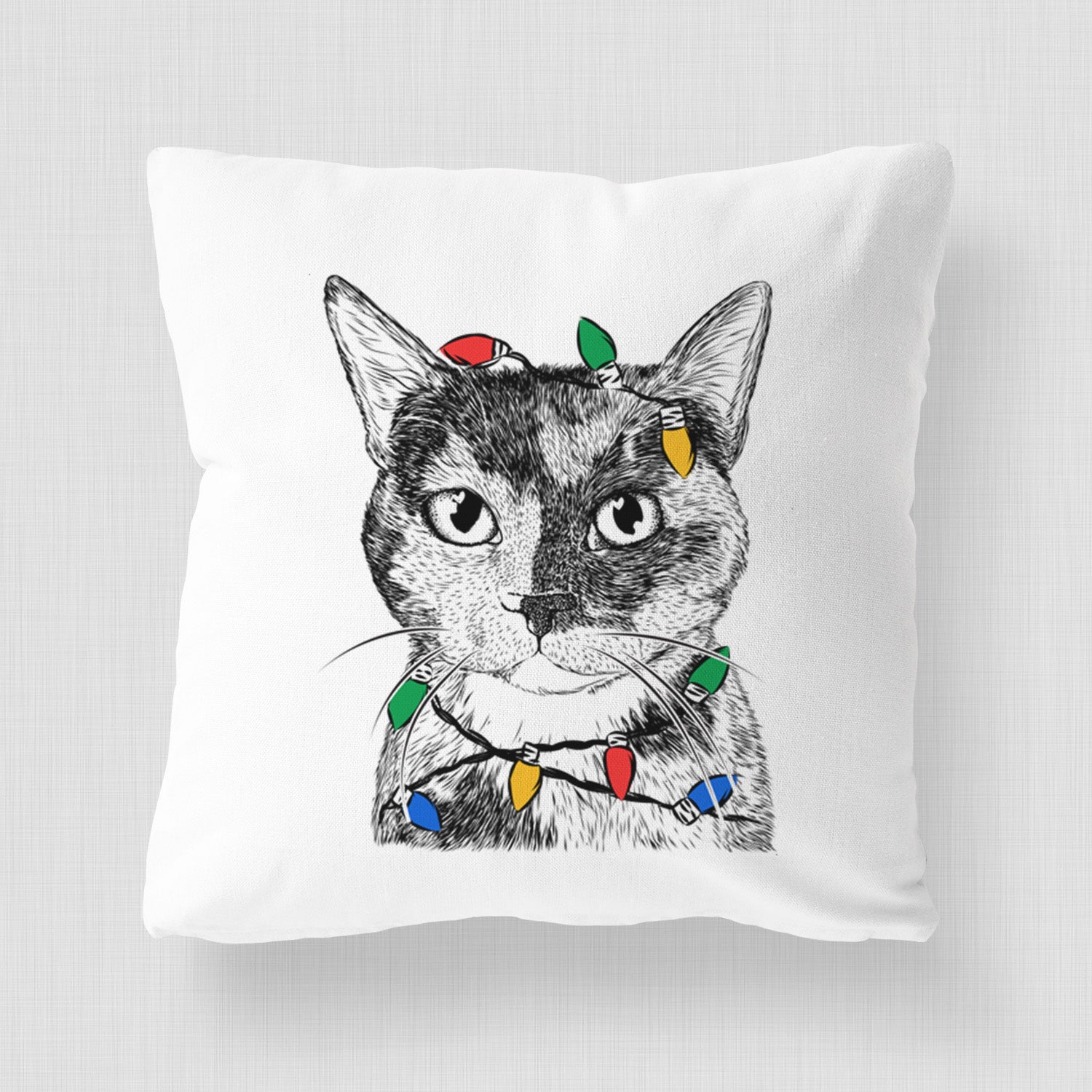 Spooky Kitty the Tortoiseshell Cat - Throw Pillow Cover