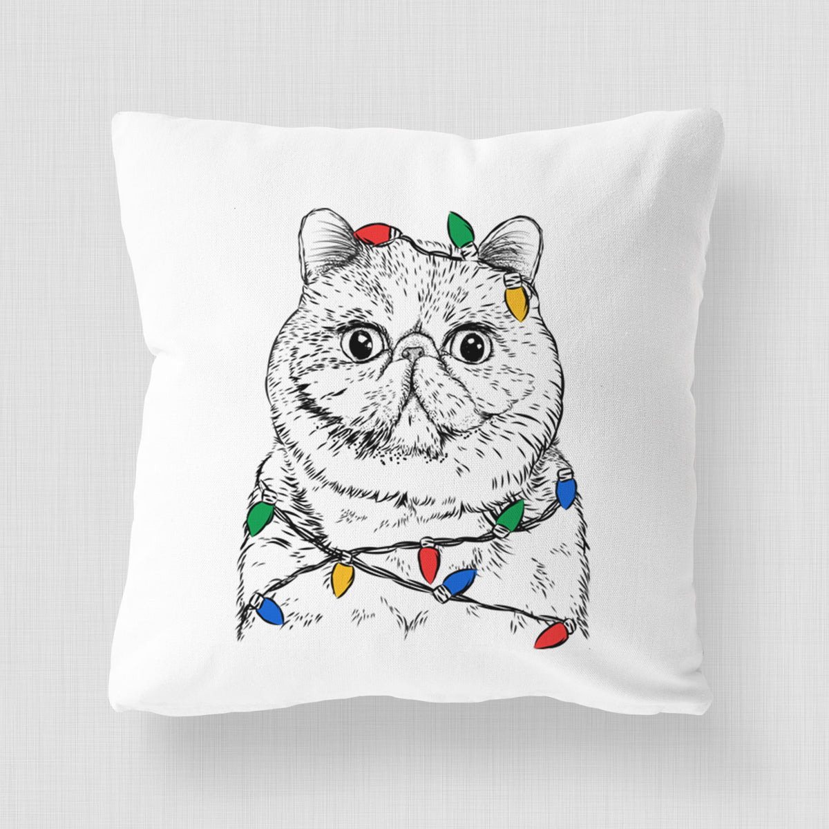Squish the Exotic Shorthair Cat - Throw Pillow Cover