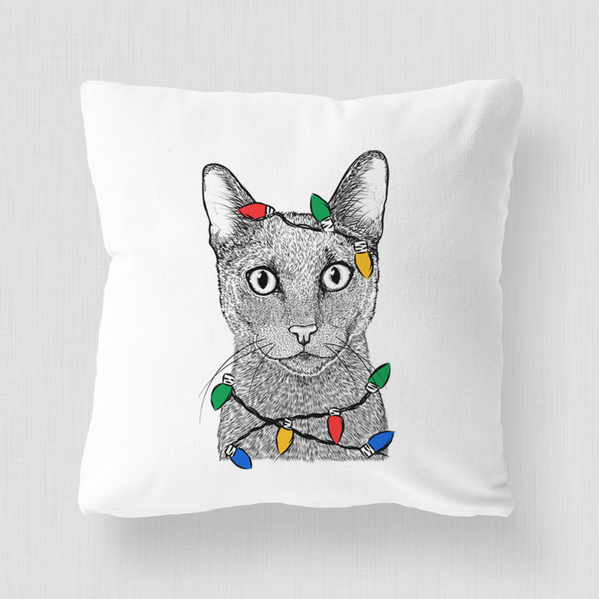 Stanley the Russian Blue Cat - Throw Pillow Cover