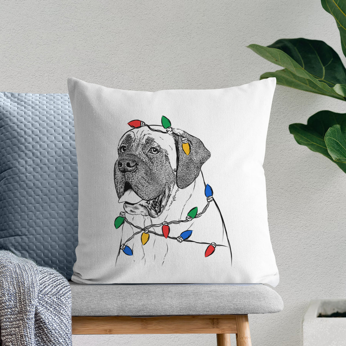 Sterling the English Mastiff - Throw Pillow Cover