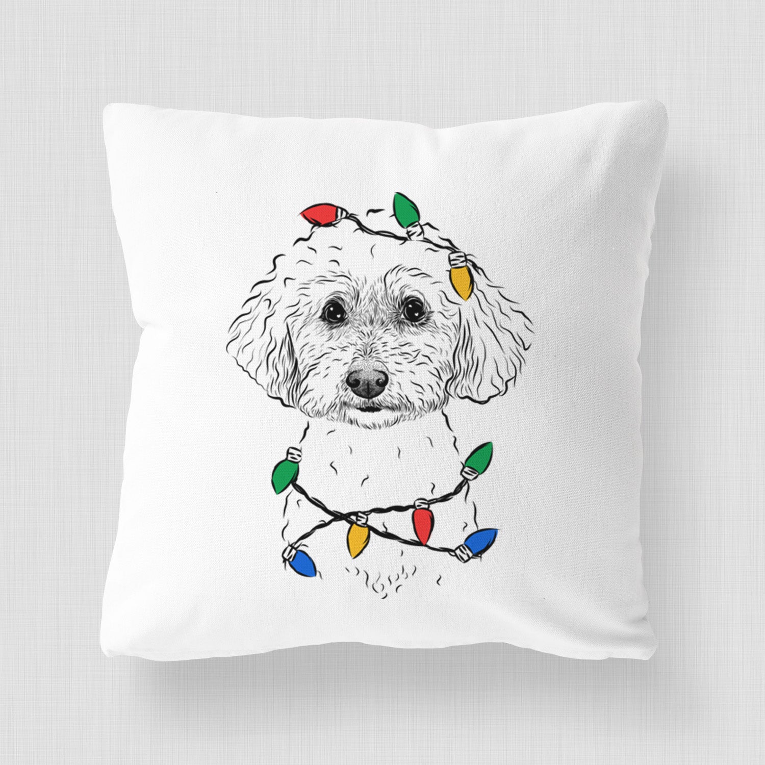 Stitch the Bichonpoo - Throw Pillow Cover
