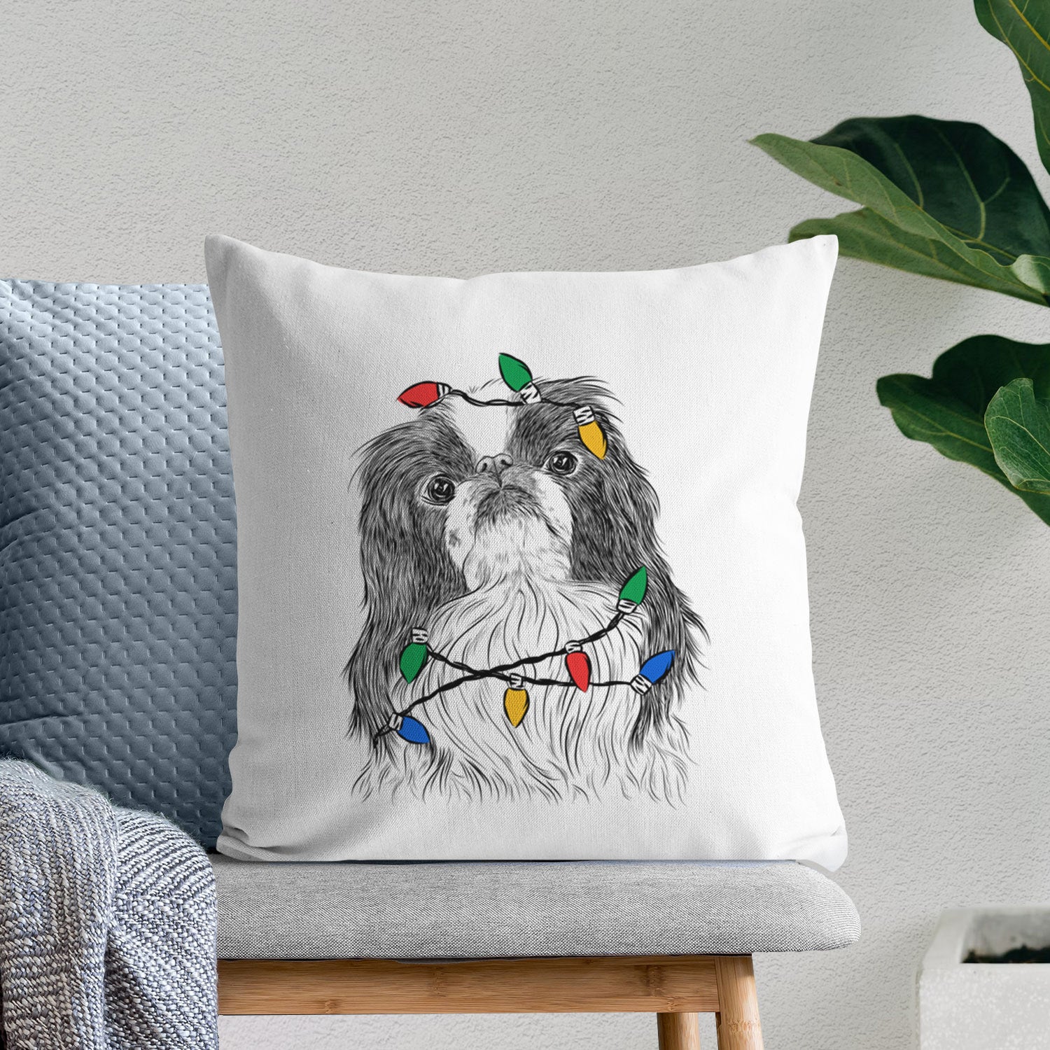 Suki the Japanese Chin - Throw Pillow Cover