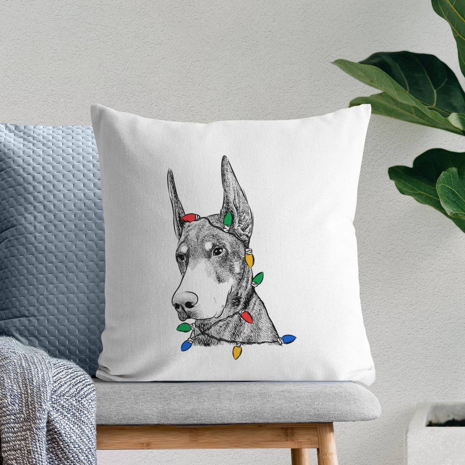 Sunny the Doberman Pinscher - Throw Pillow Cover