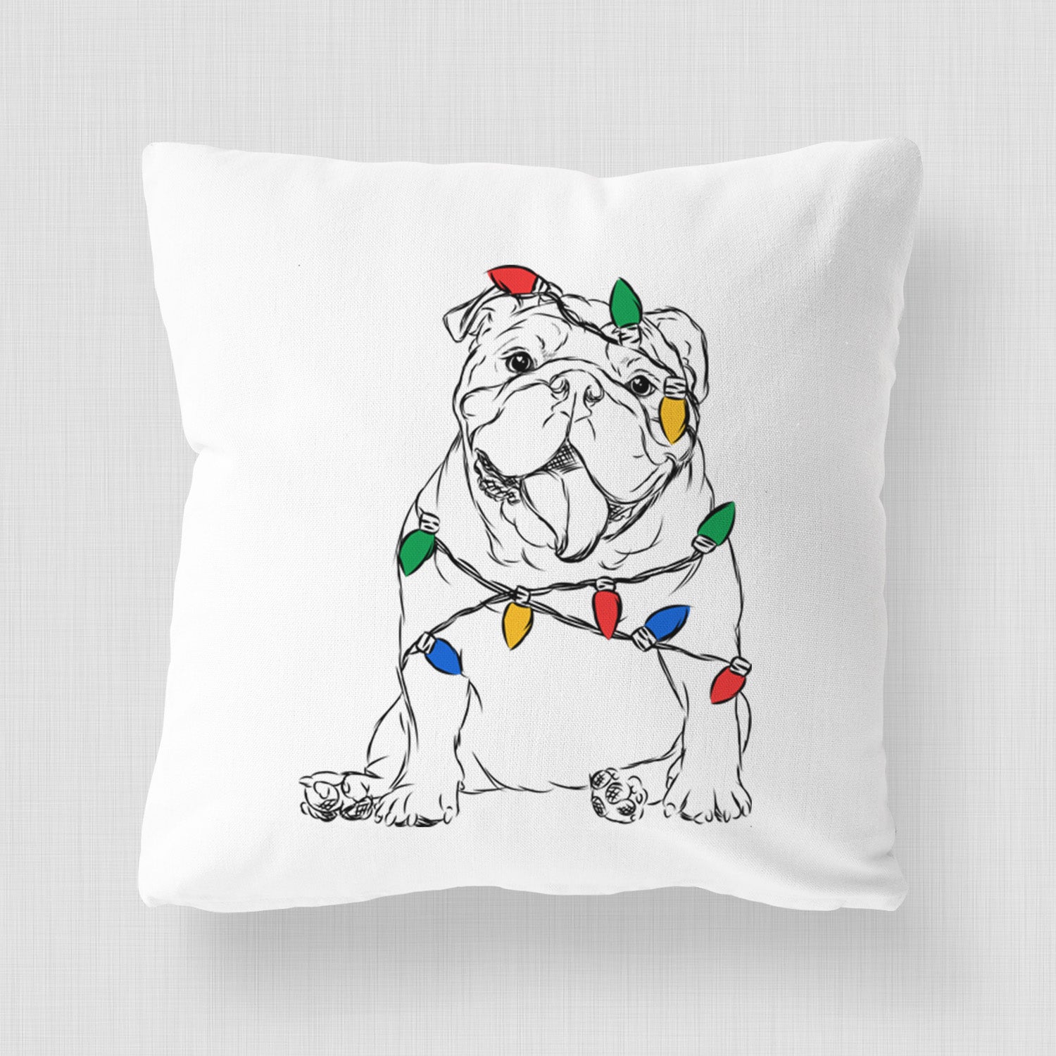 Tank the English Bulldog - Throw Pillow Cover
