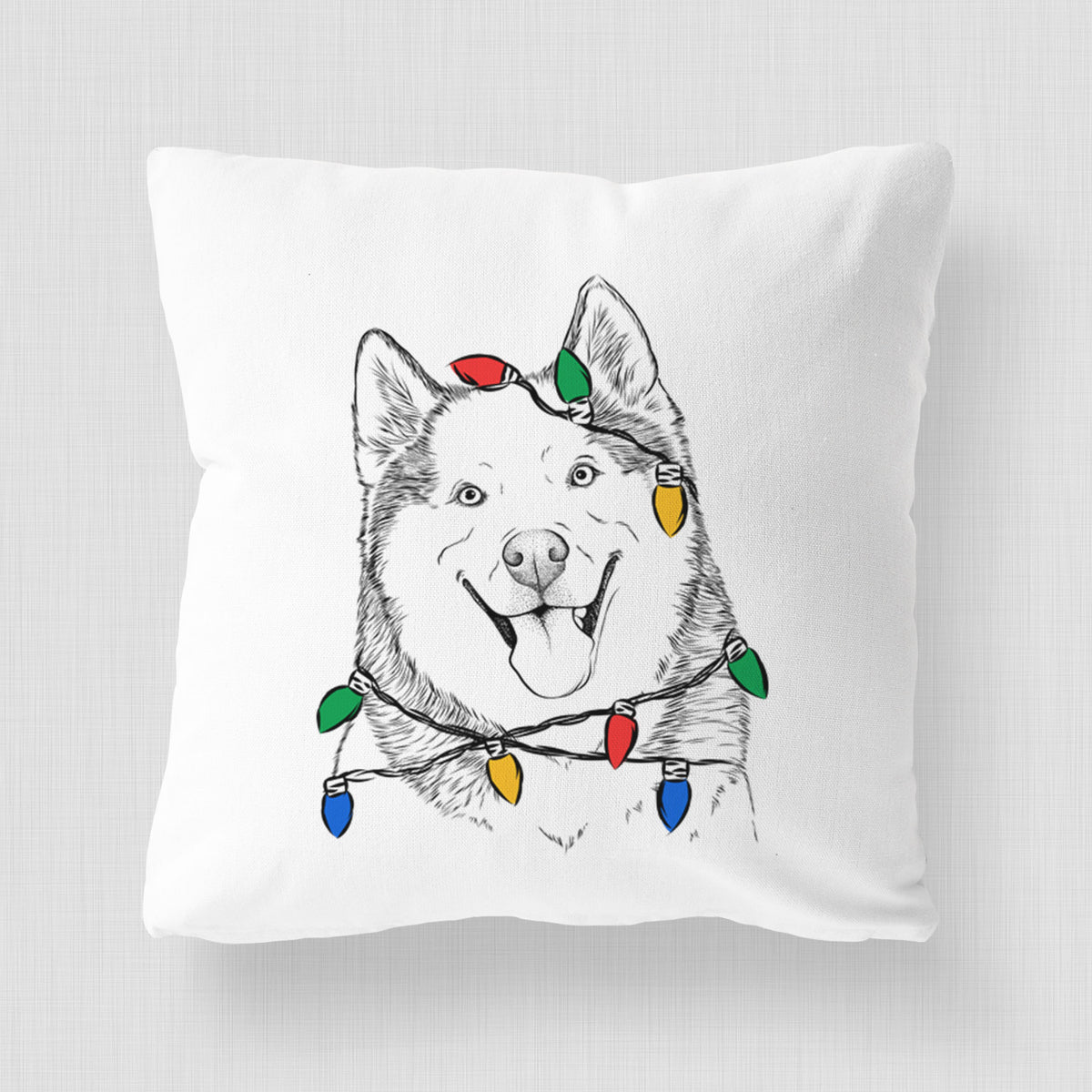 Teak the Siberian Husky - Throw Pillow Cover