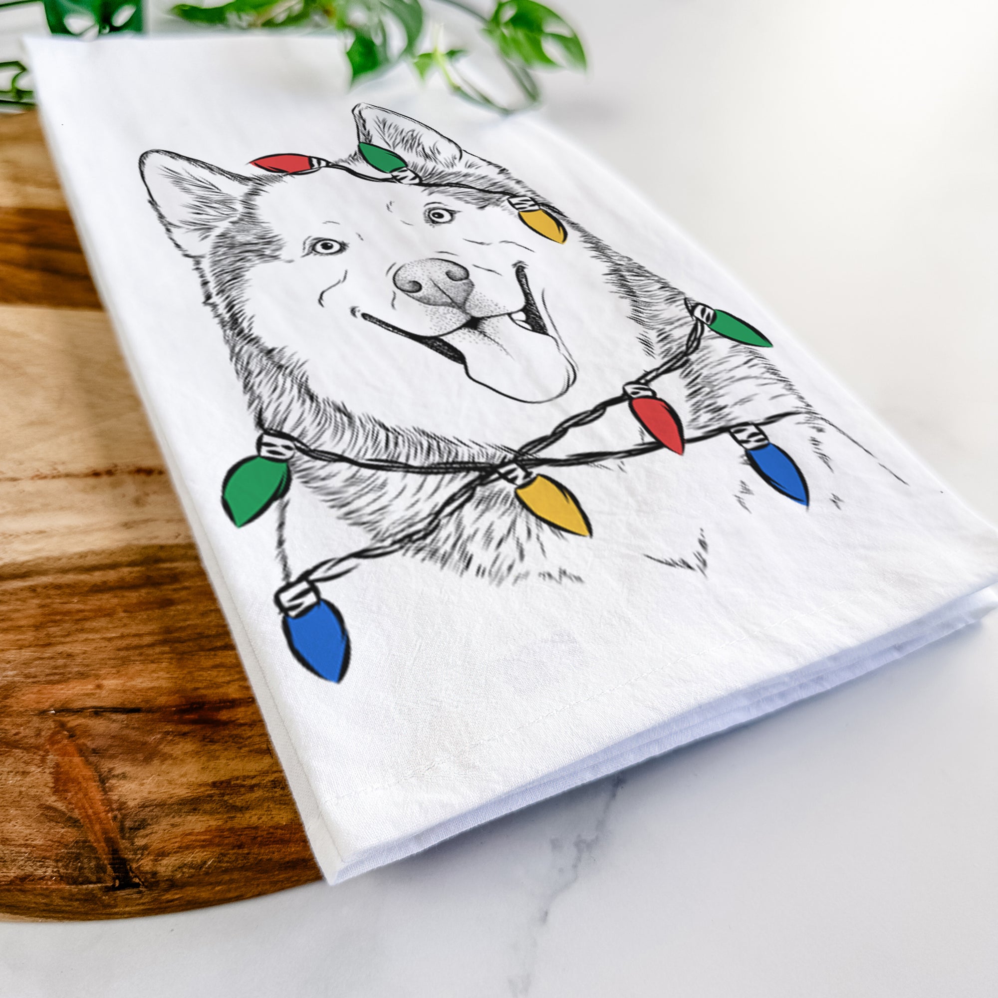 Teak the Siberian Husky Tea Towel