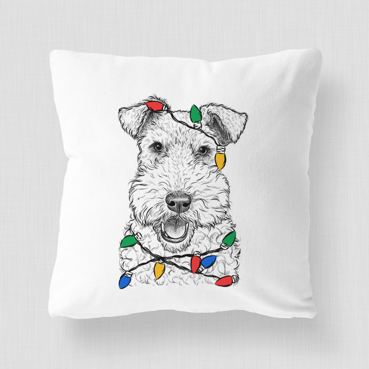 Ted the Wire Fox Terrier - Throw Pillow Cover