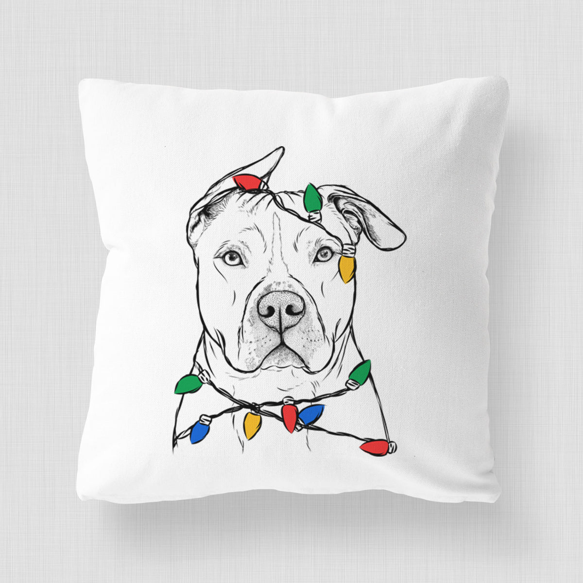 Teddy Jam the Pitbull - Throw Pillow Cover