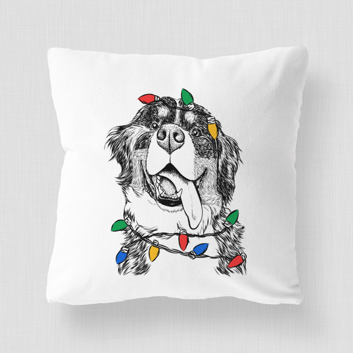 Theo the Bernese Mountain Dog - Throw Pillow Cover