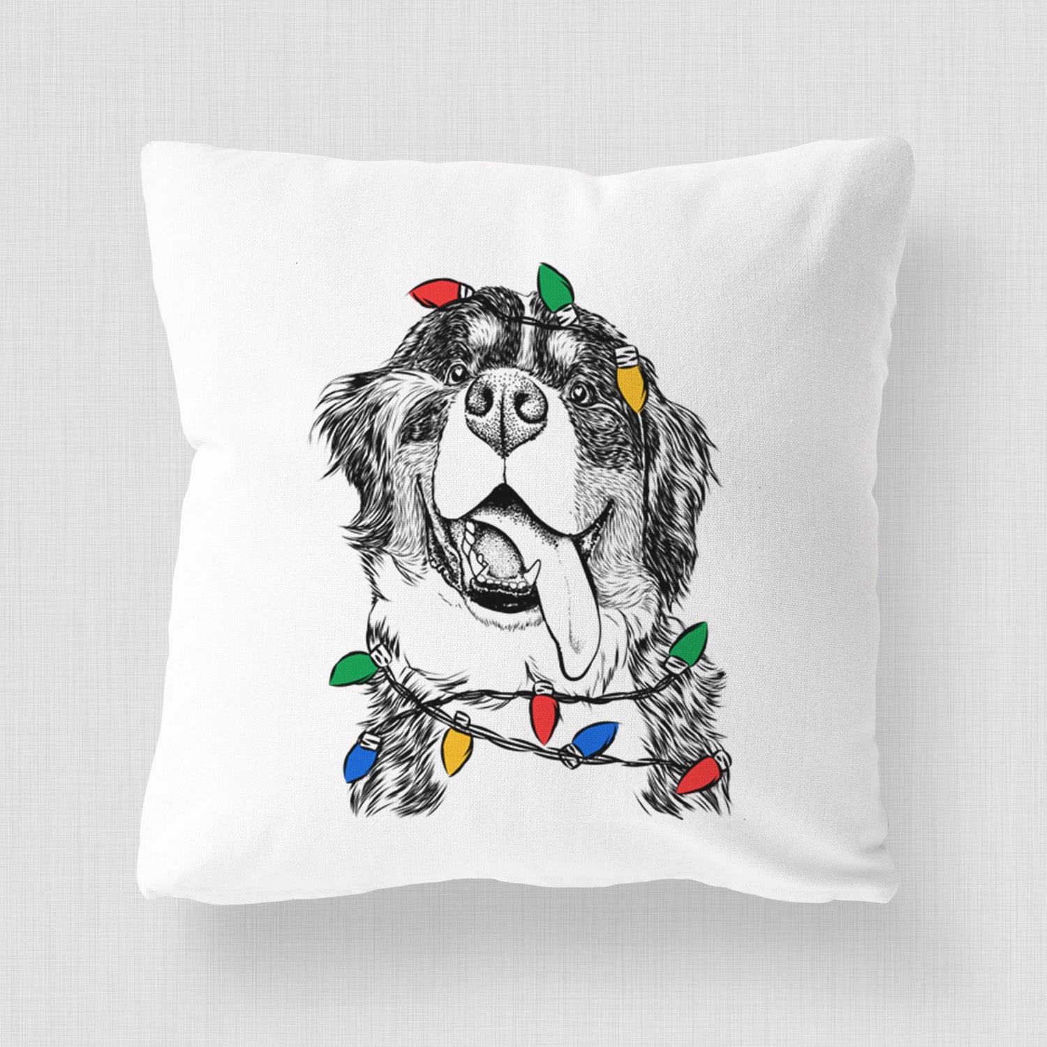 Theo the Bernese Mountain Dog - Throw Pillow Cover