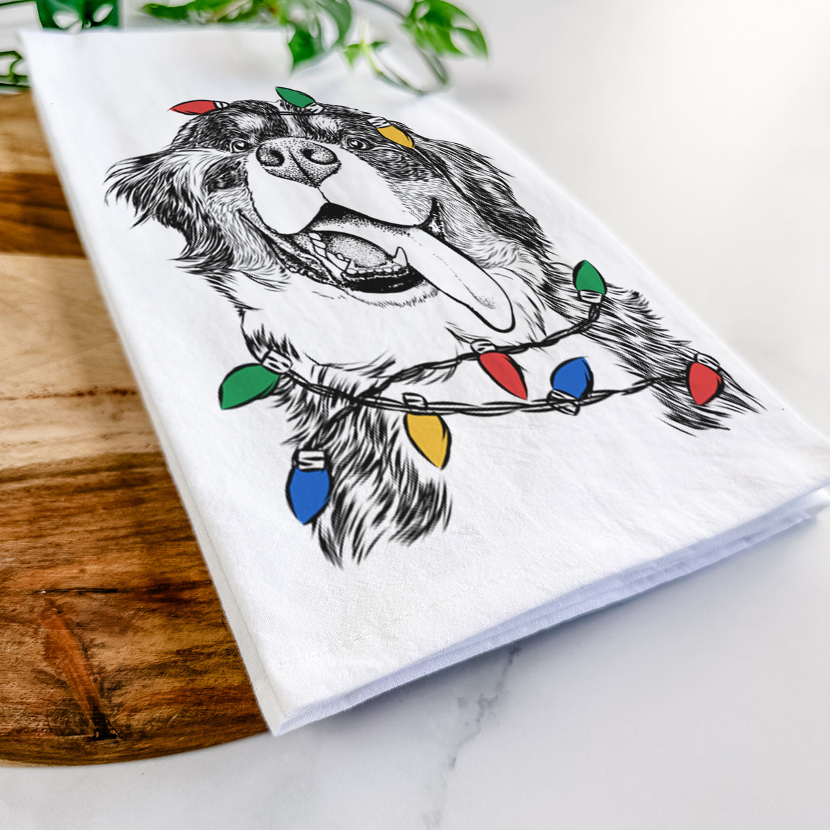 Theo the Bernese Mountain Dog Tea Towel