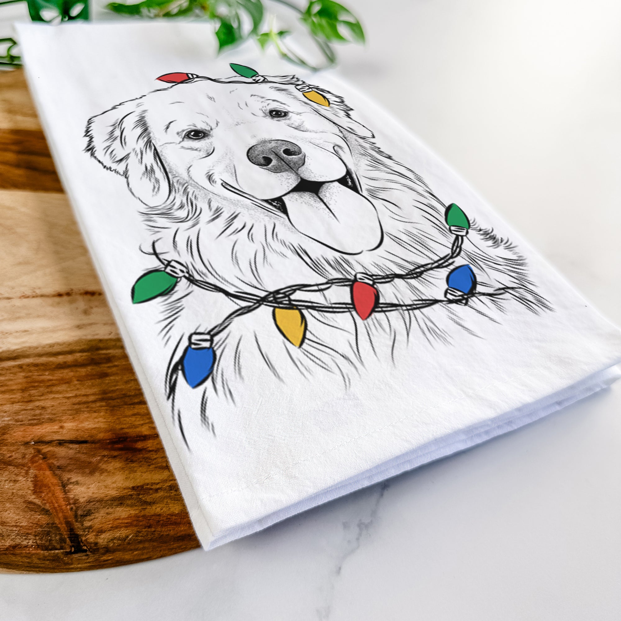 Ticket the Golden Retriever Tea Towel