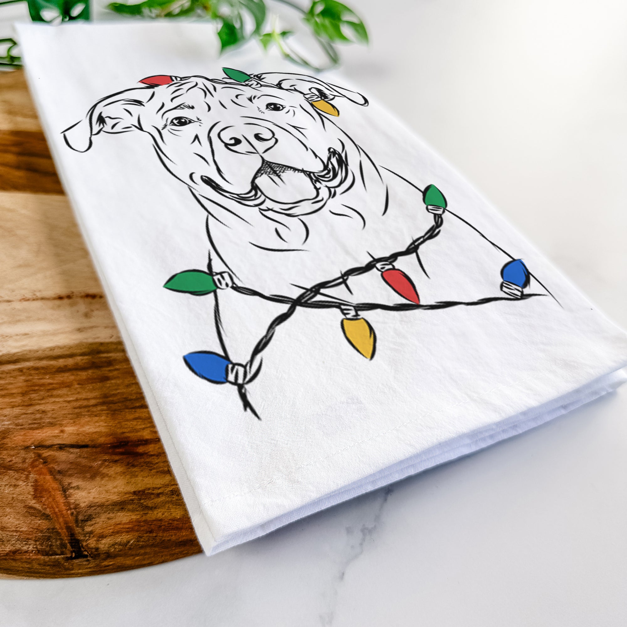 Timmy the Mixed Breed Tea Towel