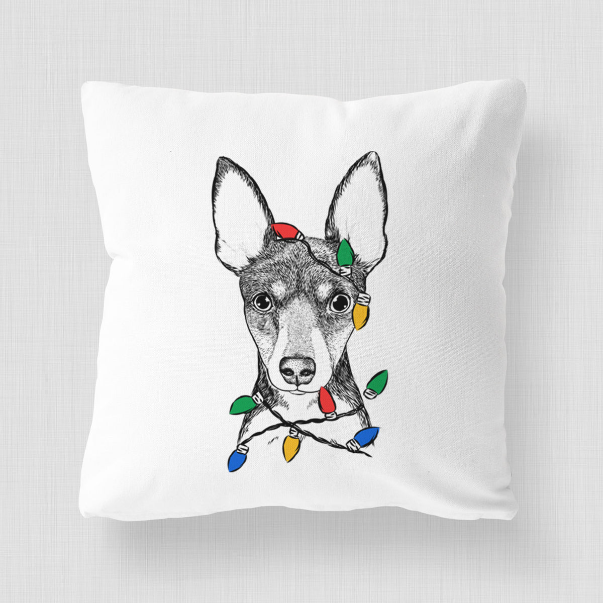 Tiny the Toy Fox Terrier - Throw Pillow Cover