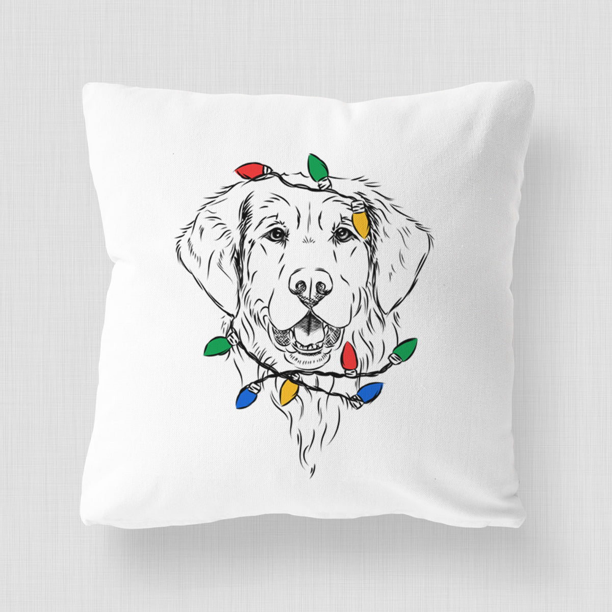 Toby the Golden Retriever - Throw Pillow Cover