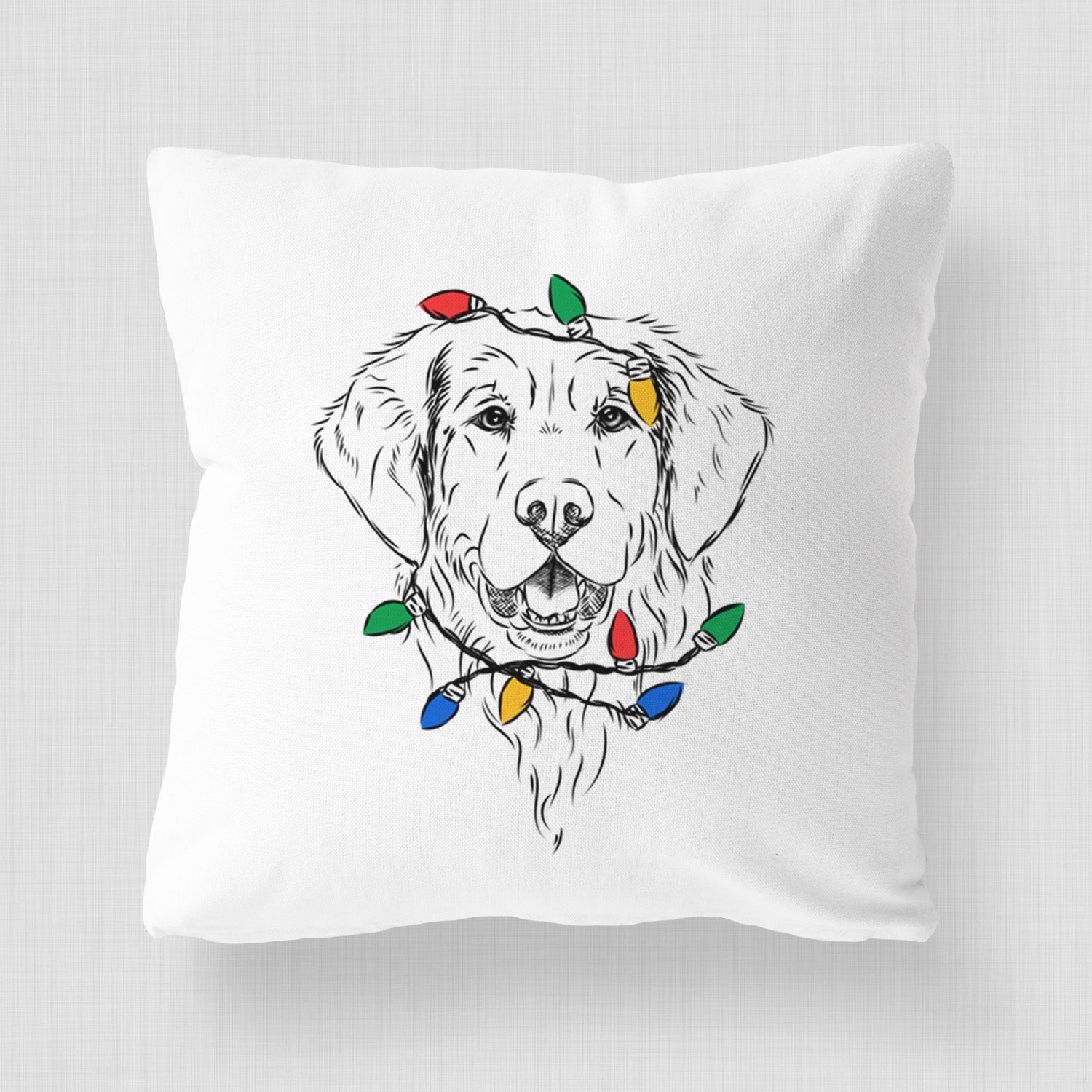 Toby the Golden Retriever - Throw Pillow Cover