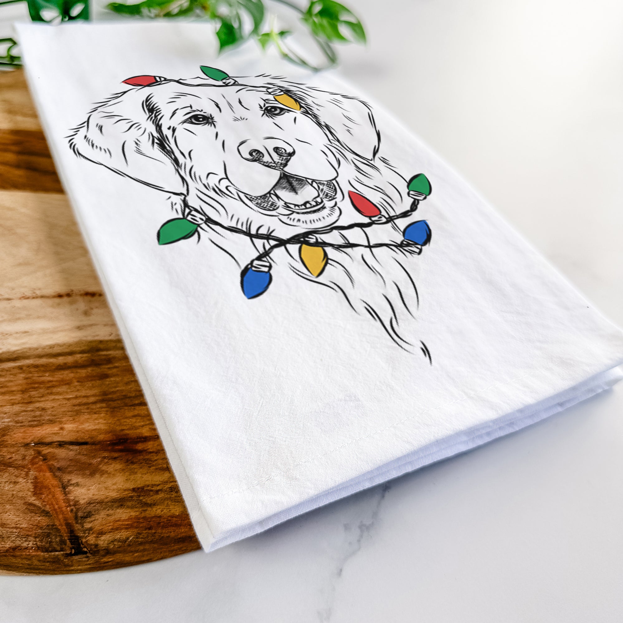 Toby the Golden Retriever Tea Towel