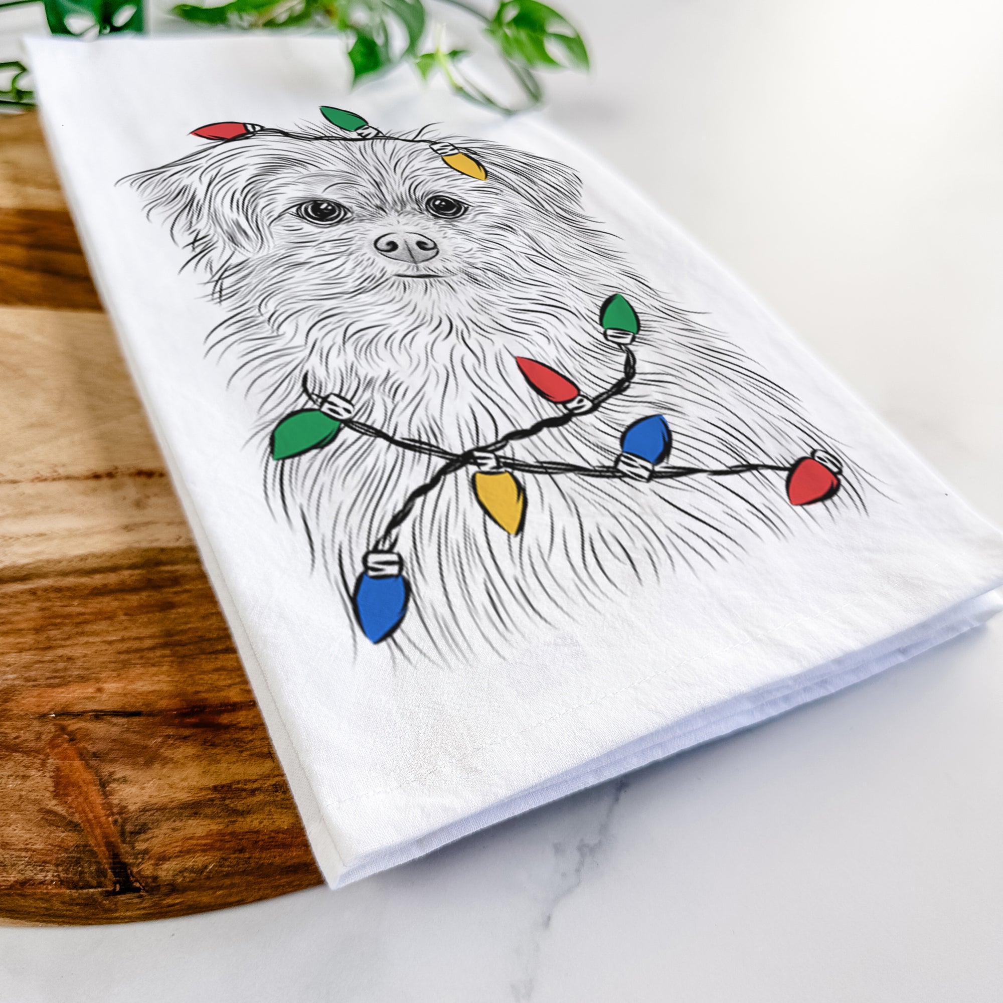 Trixie the Terrier Mix Tea Towel