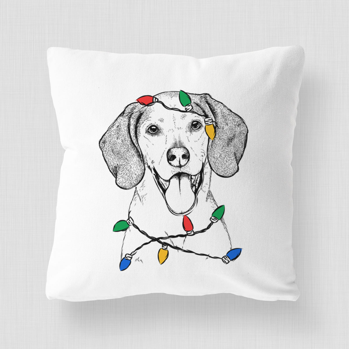 Trooper the Hound Mix - Throw Pillow Cover