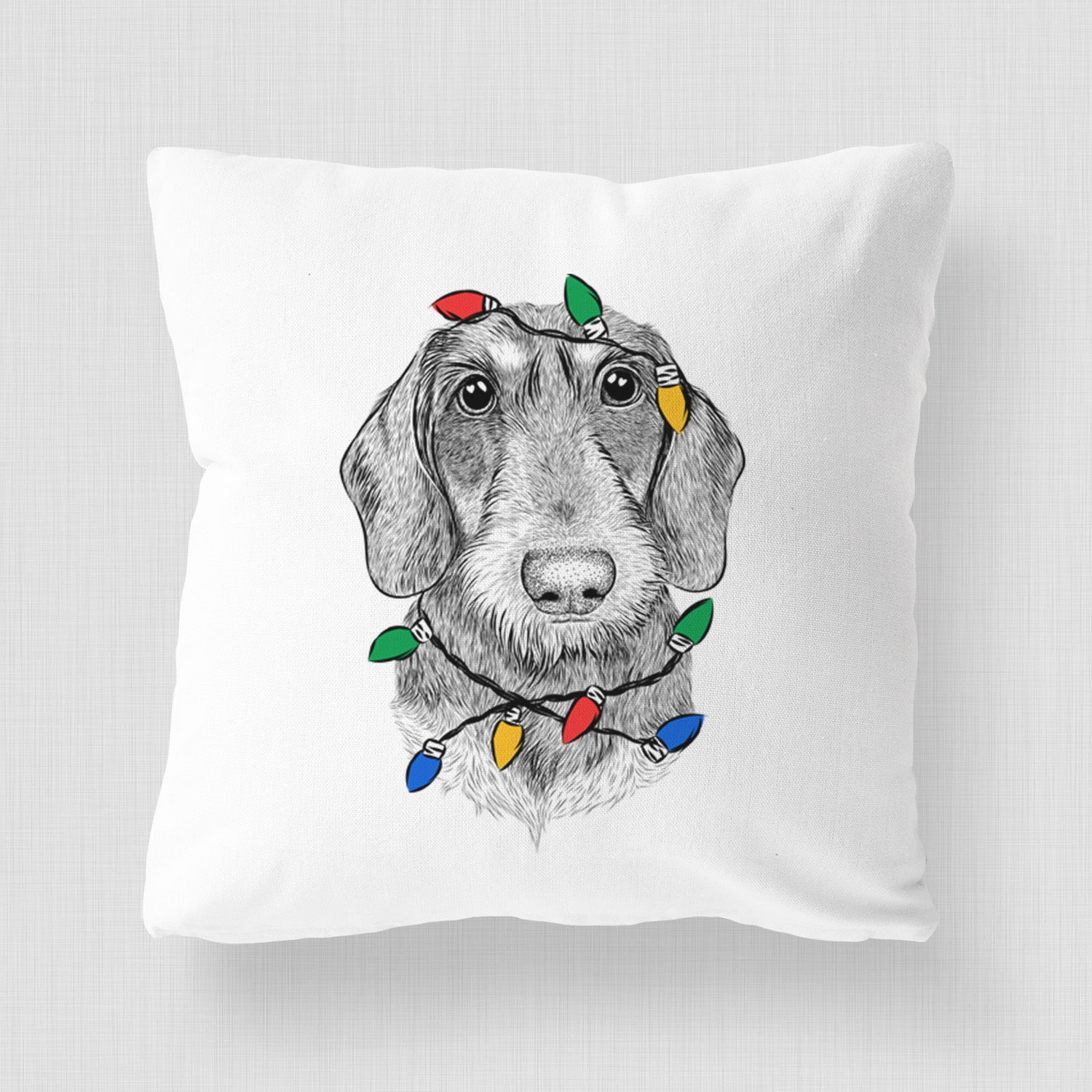 Truman the Wirehaired Dachshund - Throw Pillow Cover