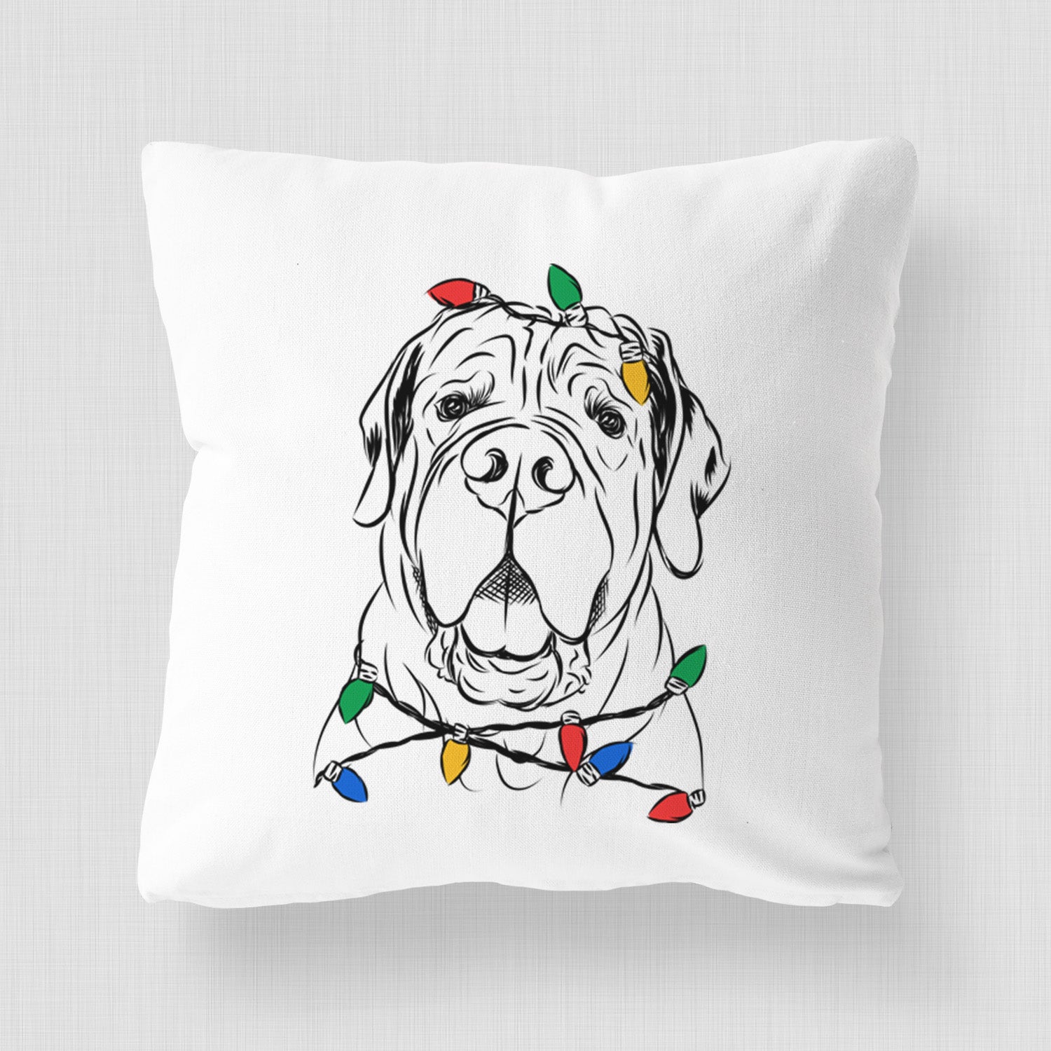 Tufton the English Mastiff - Throw Pillow Cover