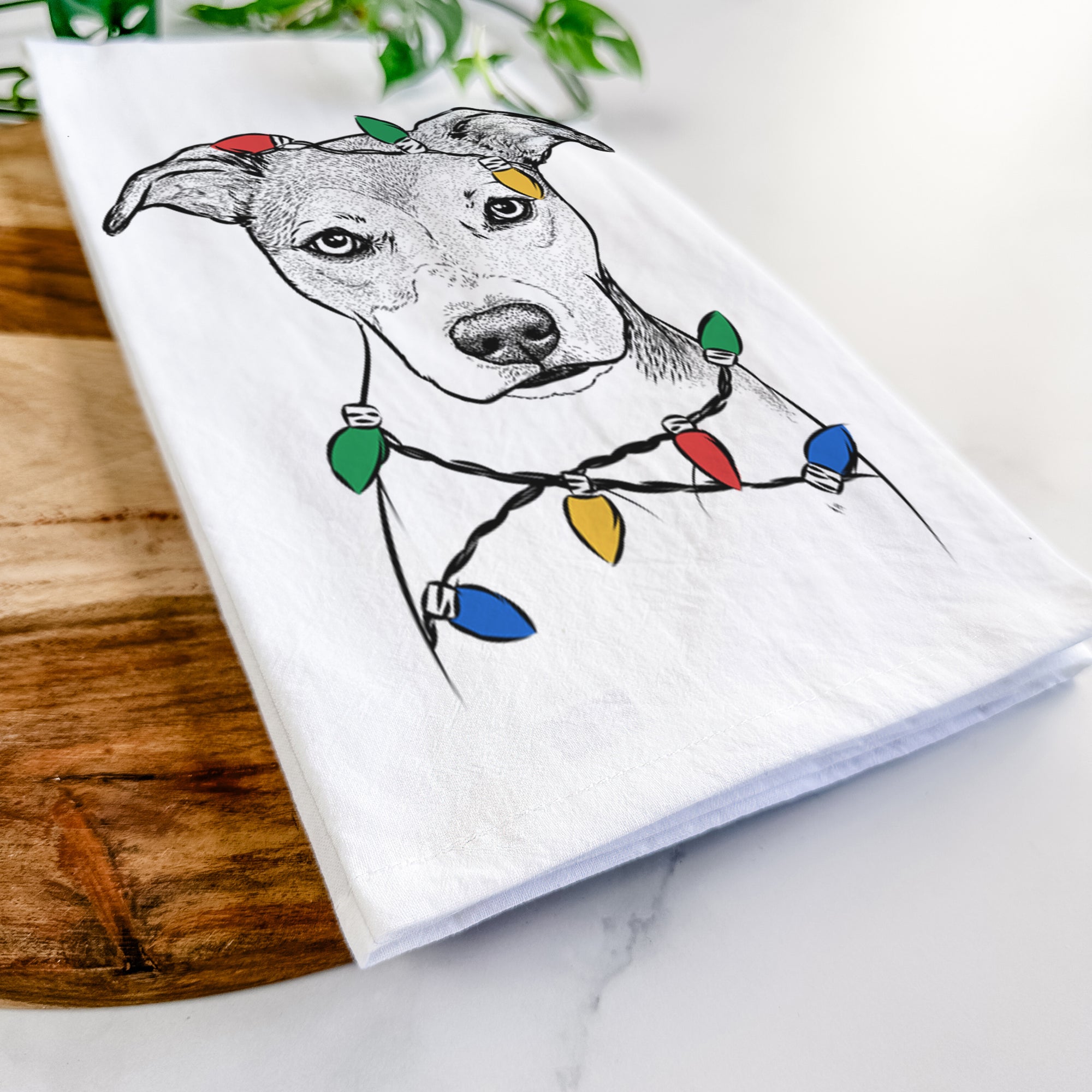 Tula the American Staffordshire Terrier Heeler Mix Tea Towel