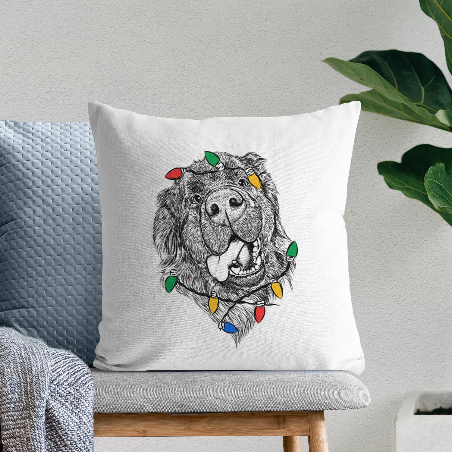 Tuna the Newfoundland - Throw Pillow Cover