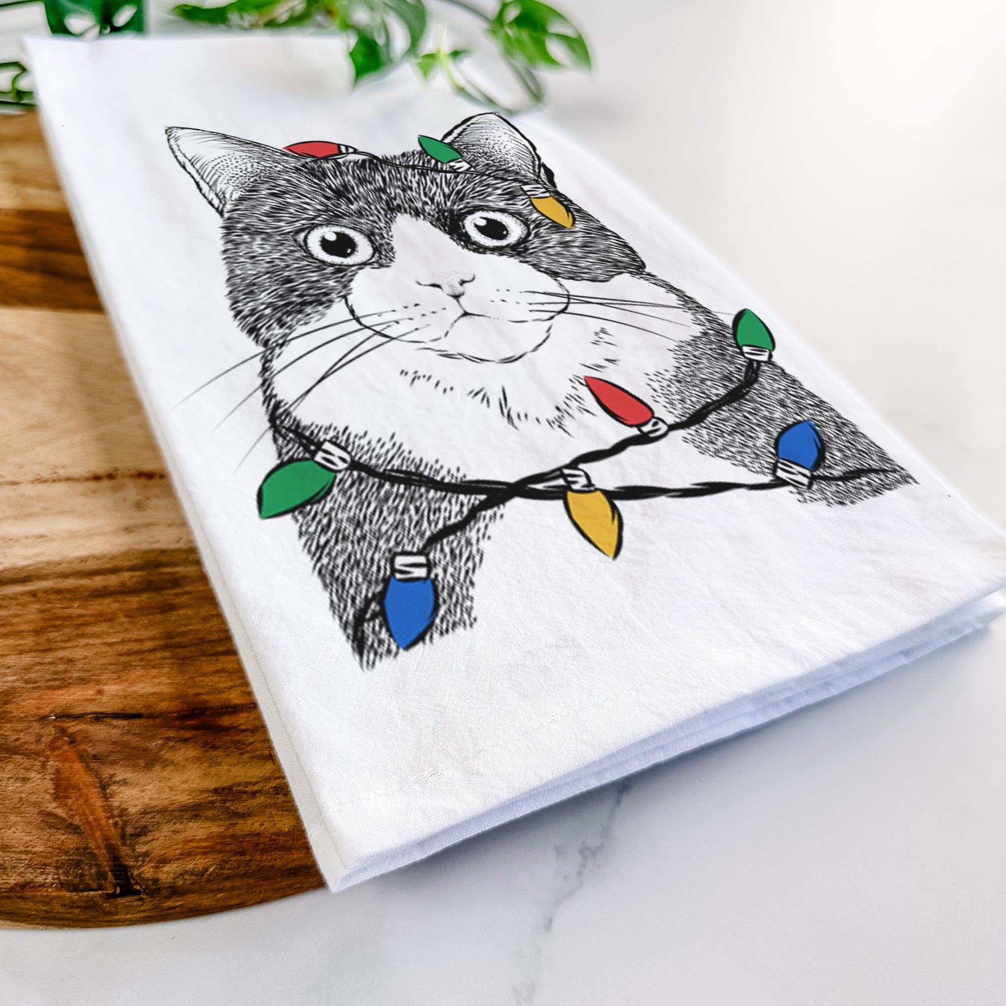 Tux the Tuxedo Cat Tea Towel