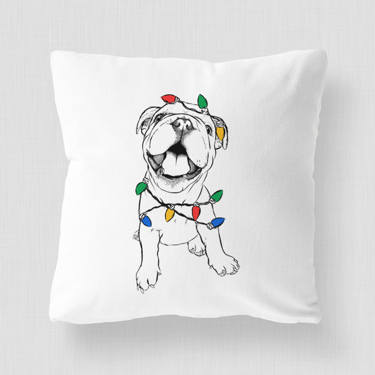 Tyke the English Bulldog - Throw Pillow Cover