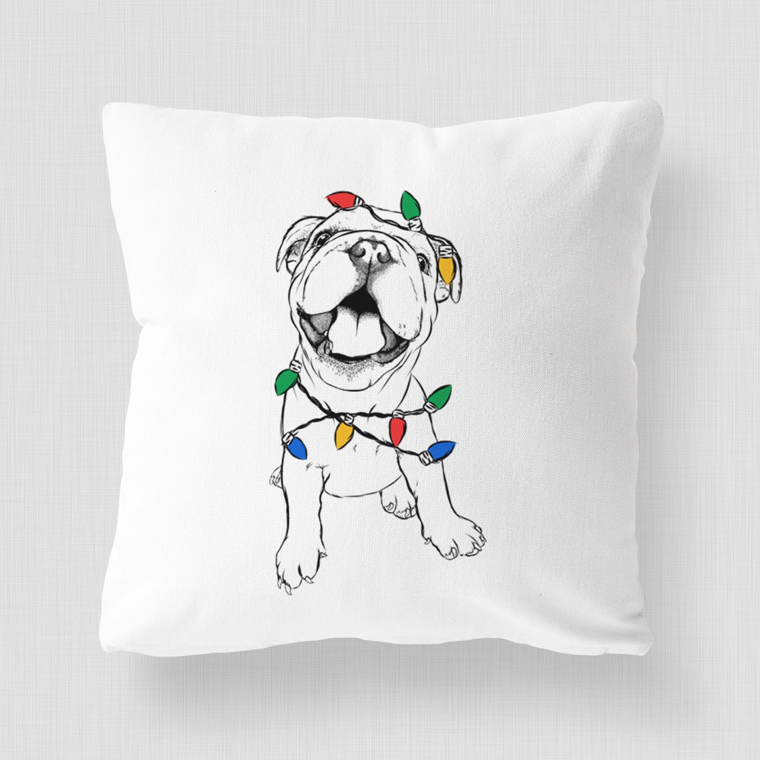 Tyke the English Bulldog - Throw Pillow Cover