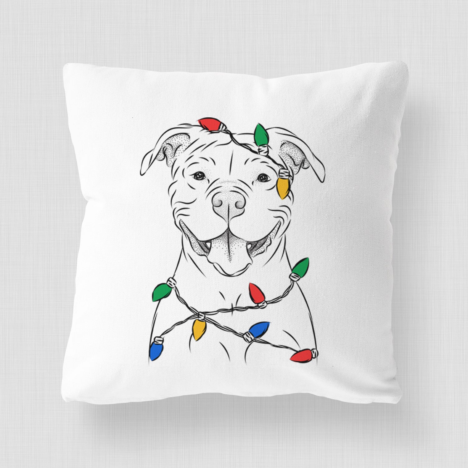 Tyson the American Bulldog - Throw Pillow Cover