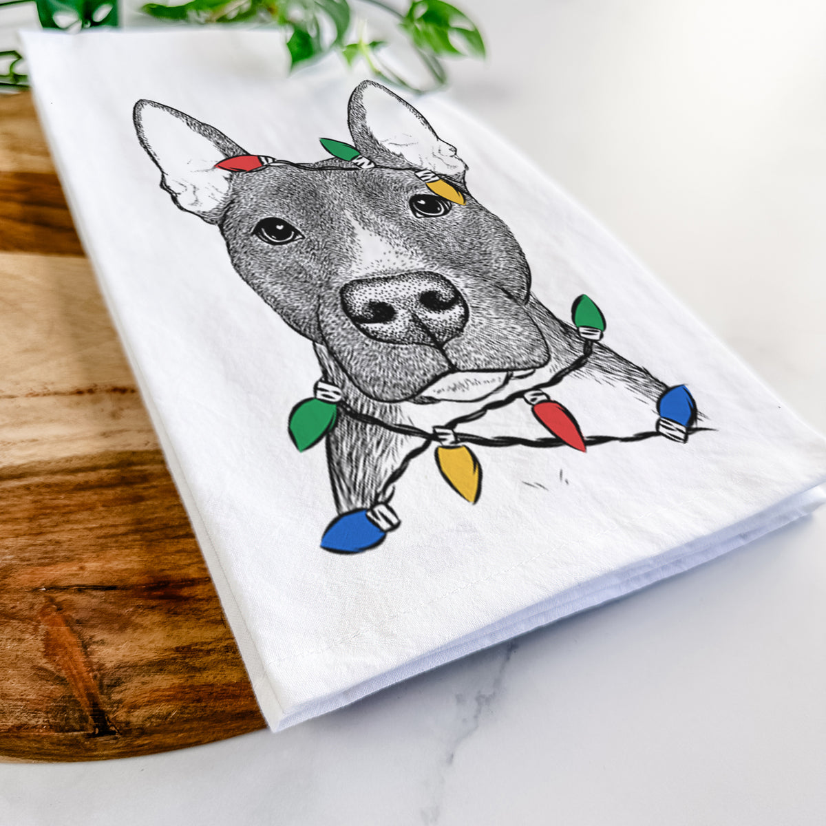 Violet the Pitbull Tea Towel