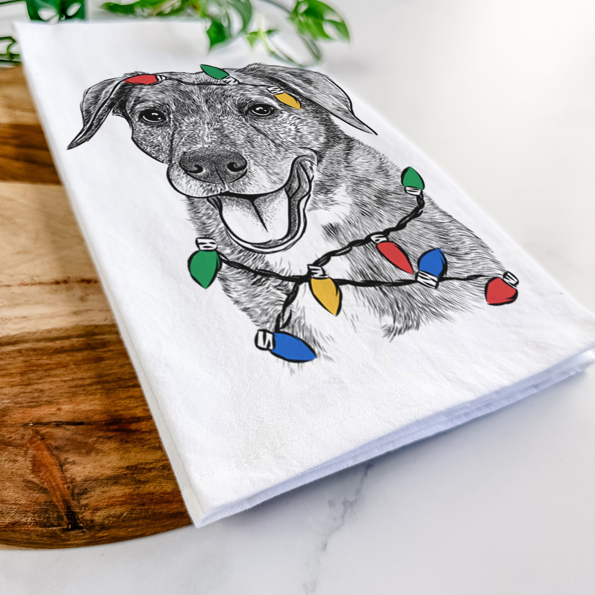 Wally the Mixed Breed Tea Towel