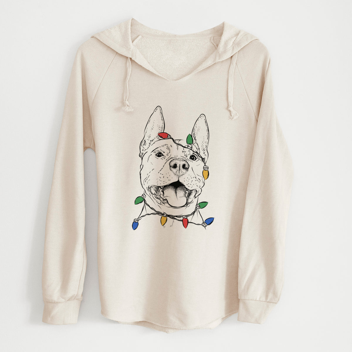 Christmas Lights Wally the Pitbull - Cali Wave Hooded Sweatshirt