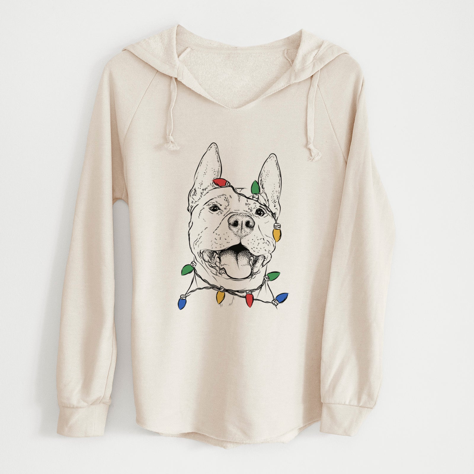 Christmas Lights Wally the Pitbull - Cali Wave Hooded Sweatshirt