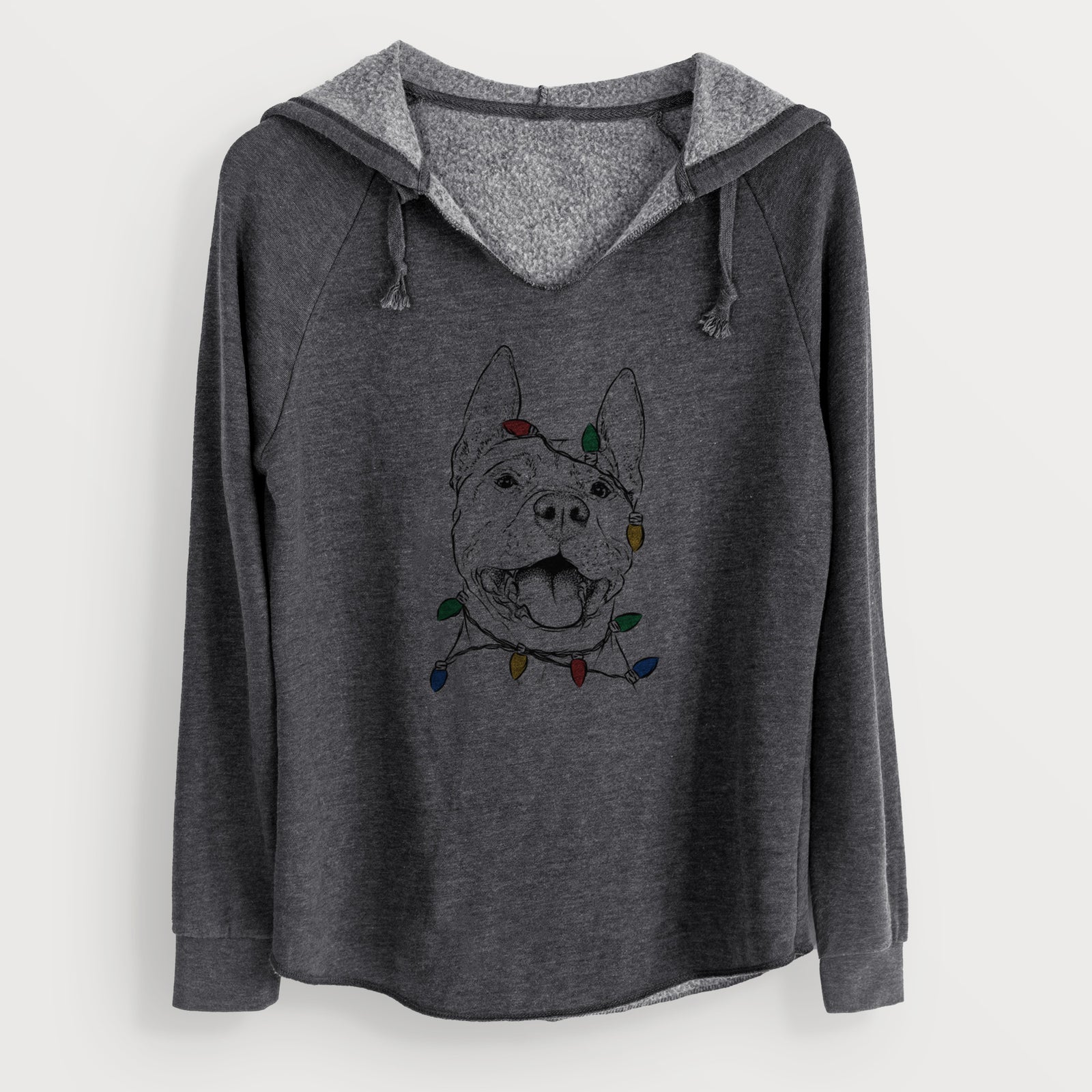 Christmas Lights Wally the Pitbull - Cali Wave Hooded Sweatshirt