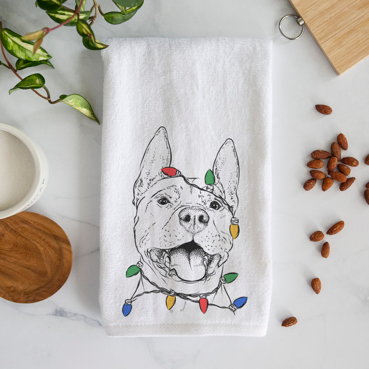 Wally the Pitbull Decorative Hand Towel