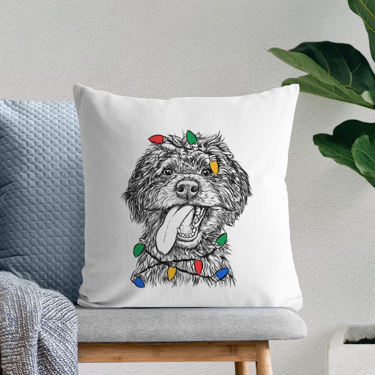 Winnie the Mini Aussiedoodle - Throw Pillow Cover
