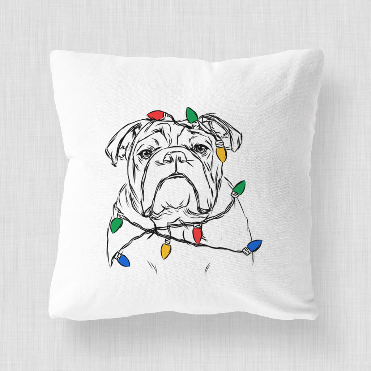 Winston the English Bulldog - Throw Pillow Cover