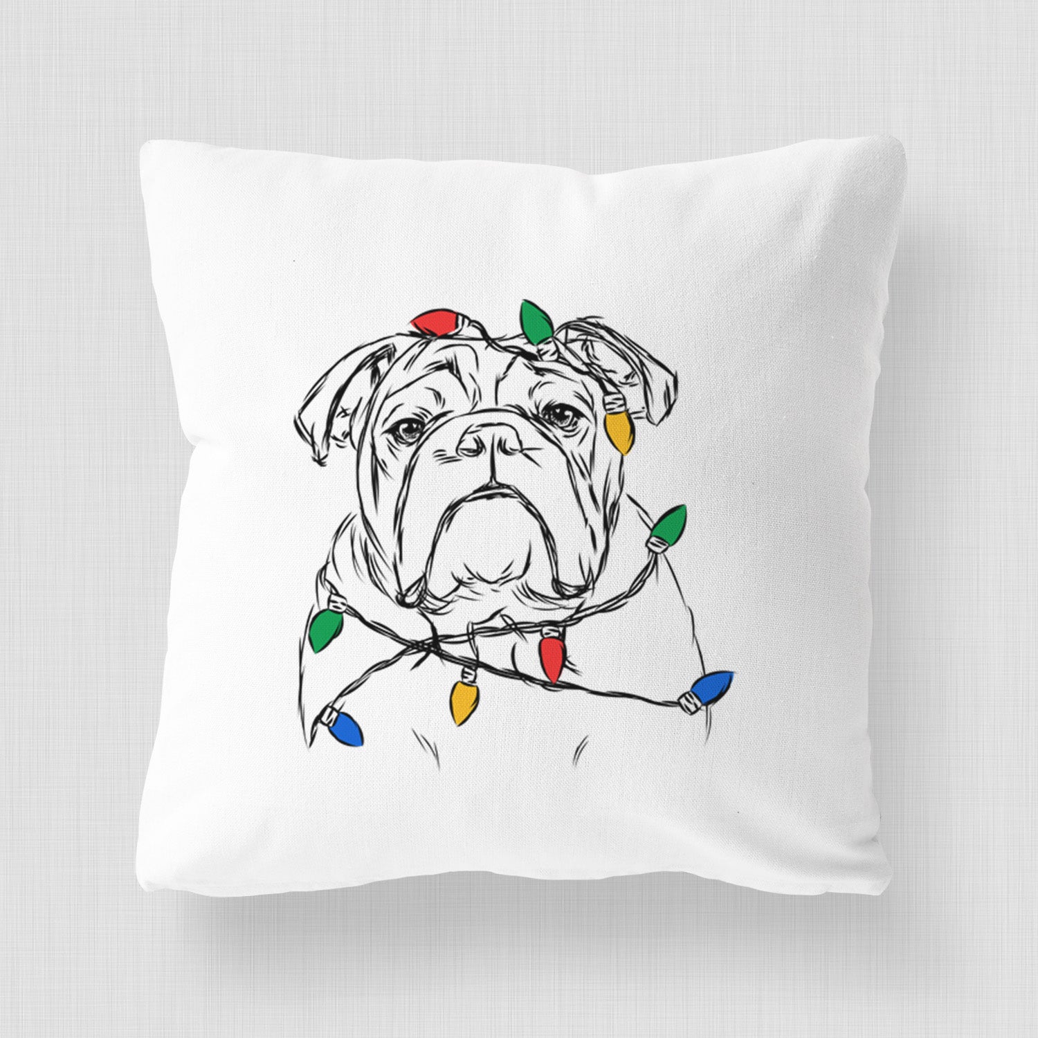 Winston the English Bulldog - Throw Pillow Cover