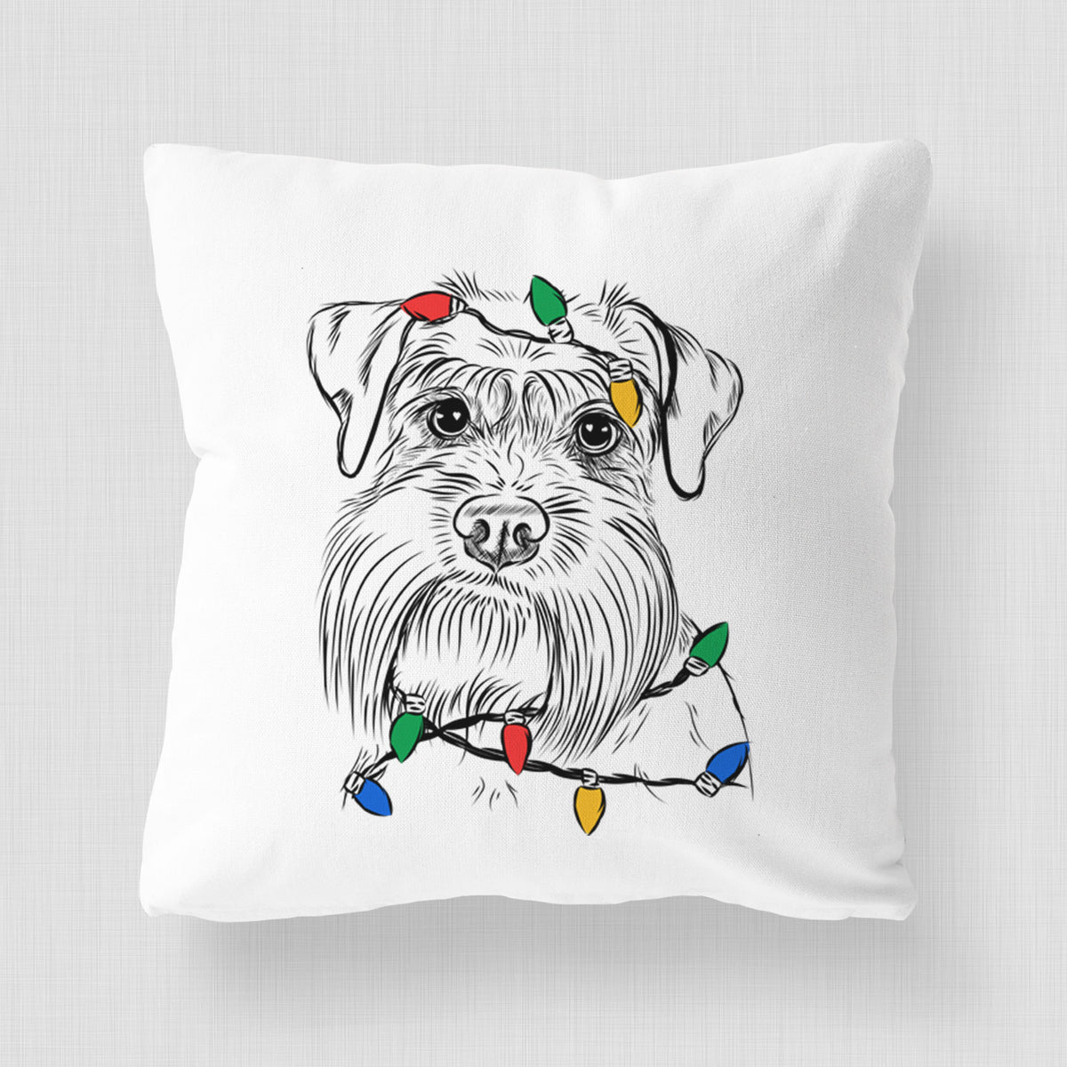Wrigley the Schnauzer - Throw Pillow Cover