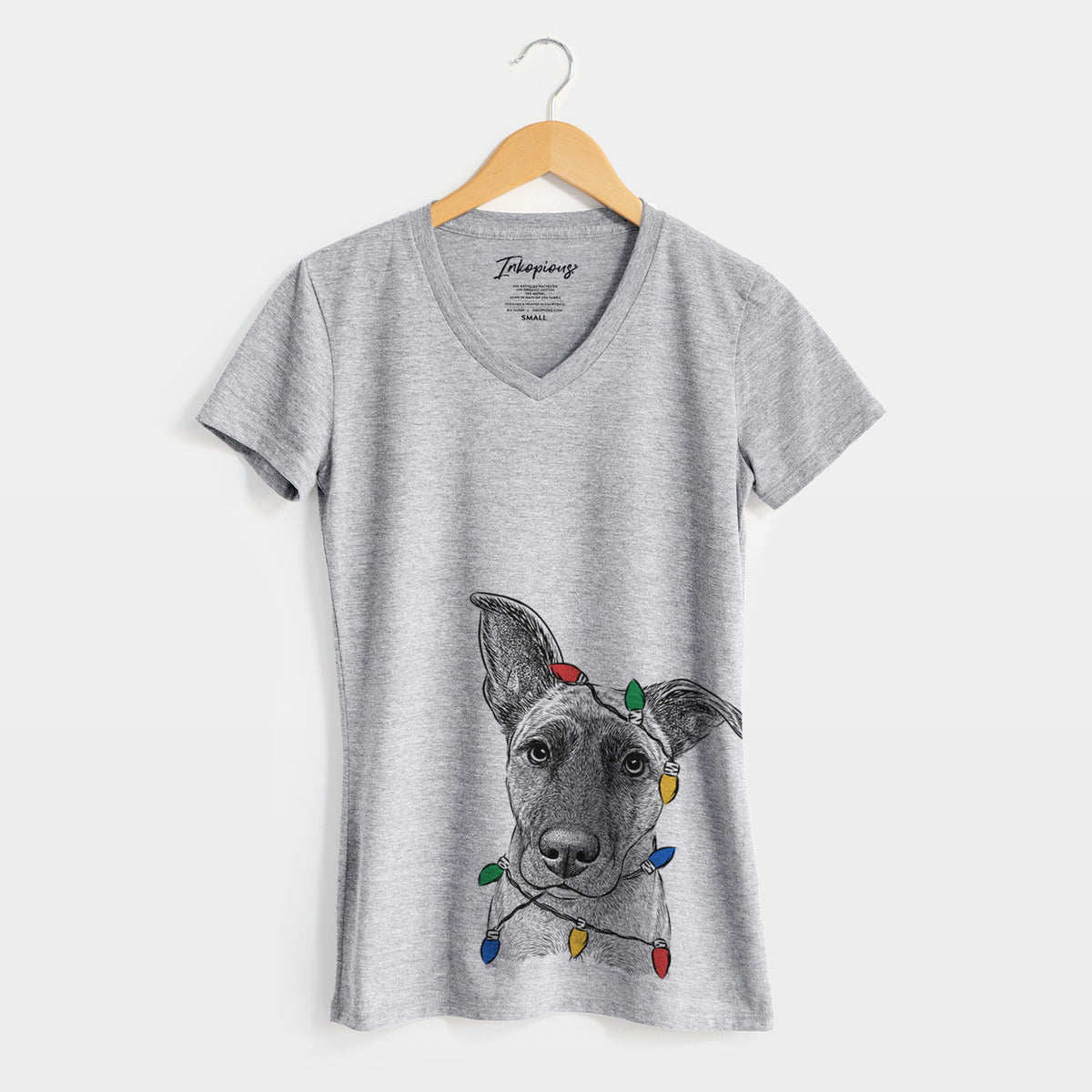 Christmas Lights Zoey the Mixed Breed - Women's Perfect V-neck Shirt