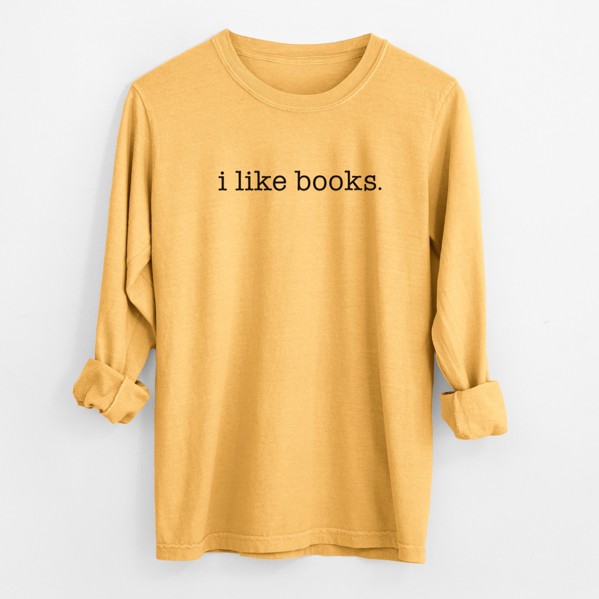 i like books. - Men's Heavyweight 100% Cotton Long Sleeve