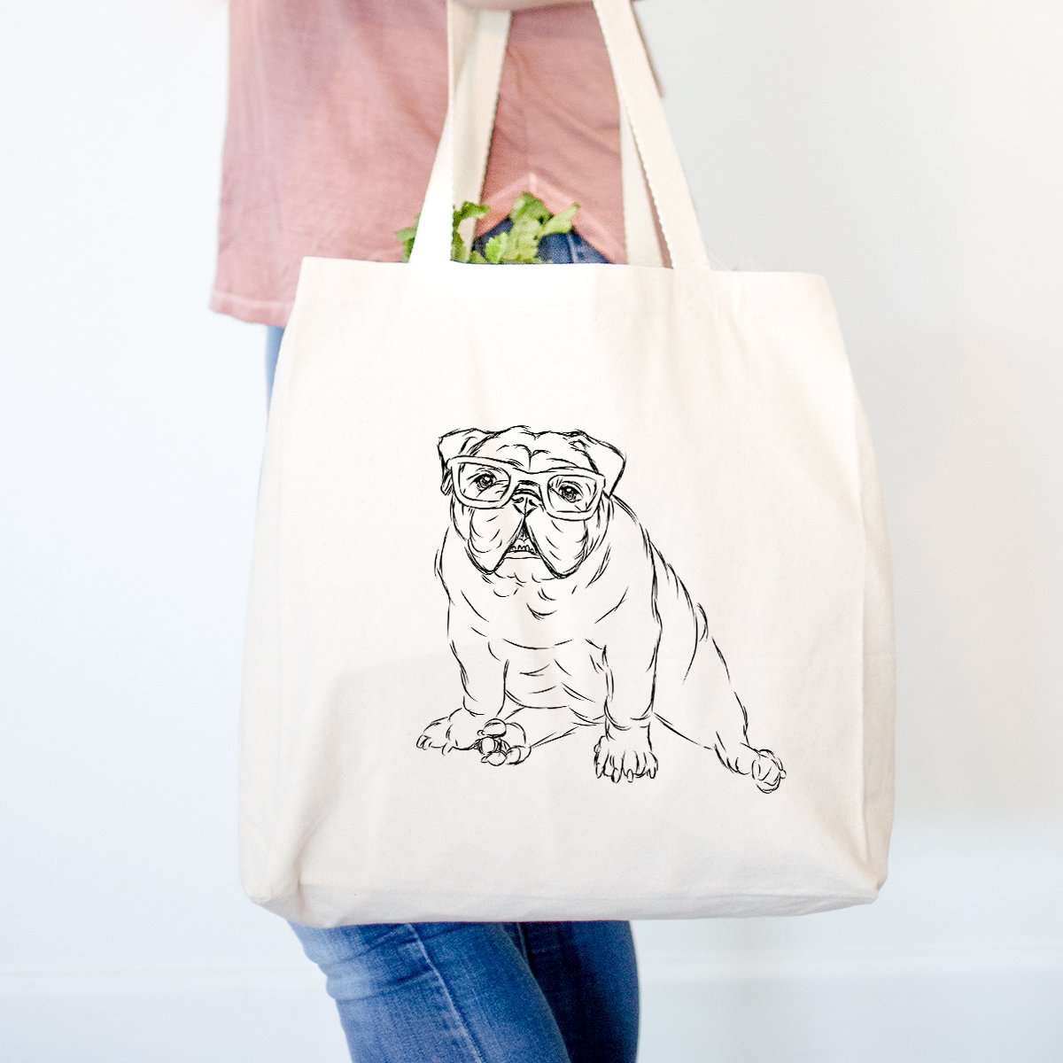 Oliver the Nerd Bulldog - Tote Bag