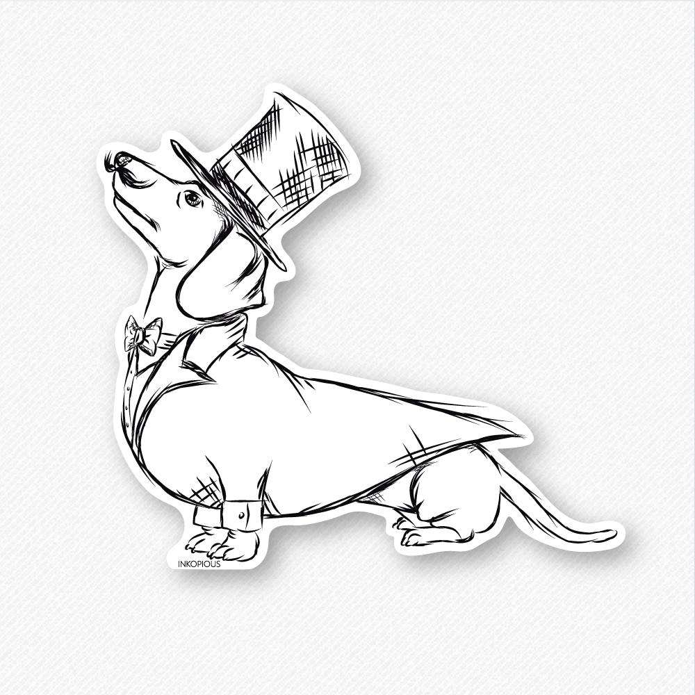 George - Dapper Dachshund - Decal Sticker