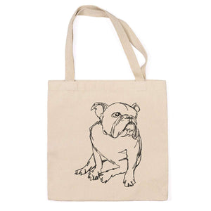 English Bulldog - Doodled - Tote Bag