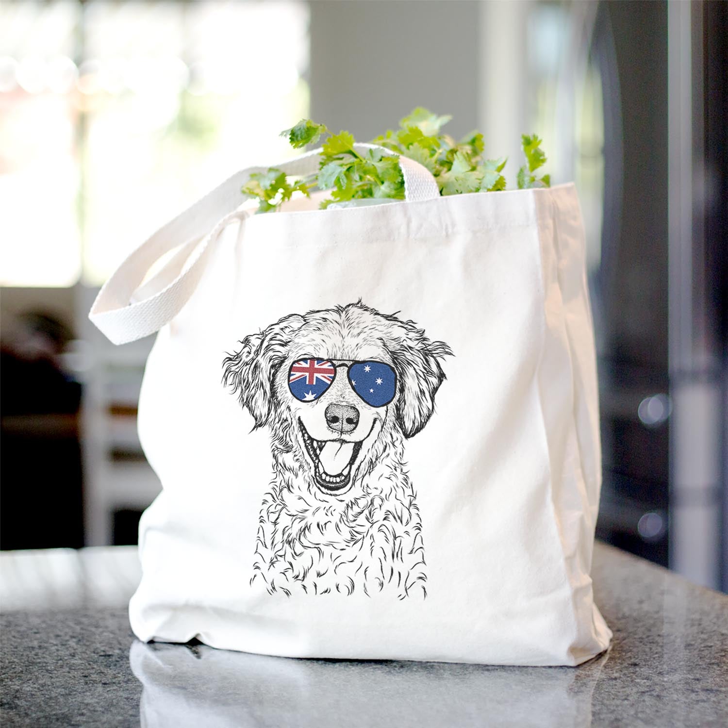 Happy Otis the Miniature Goldendoodle - Tote Bag