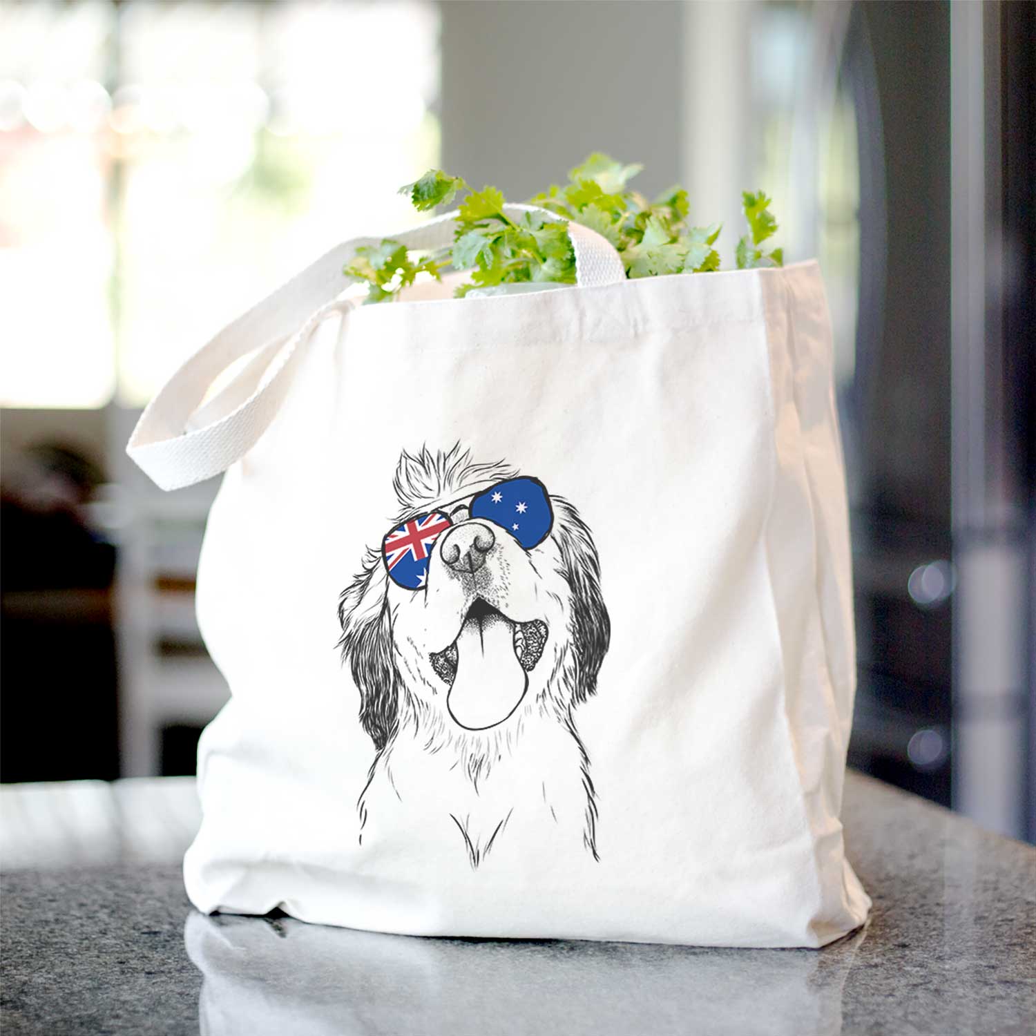 Sven the Double Merle Spaniel Aussie Mix - Tote Bag