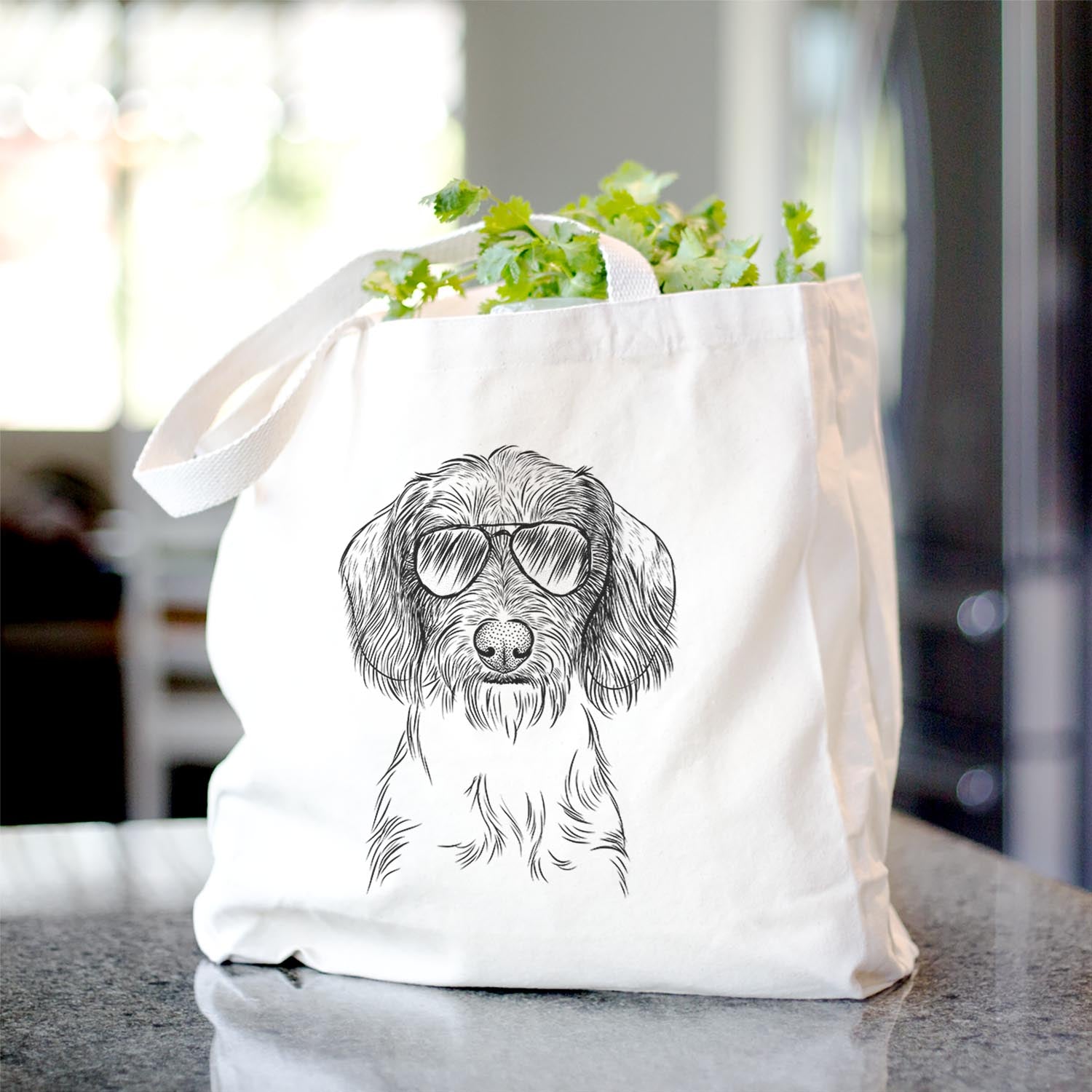 Almond the Wirehaired Dachshund - Tote Bag