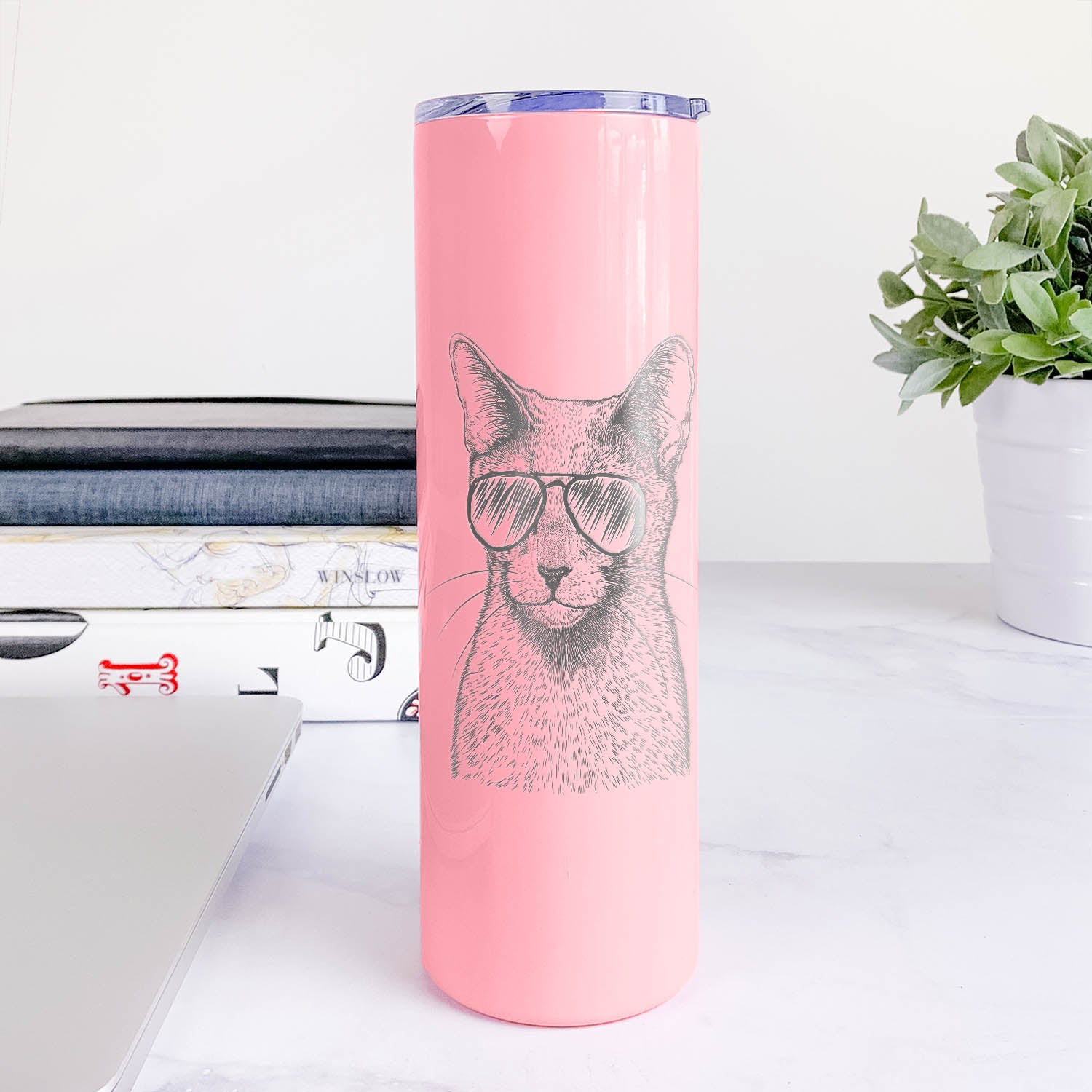 Blue the Russian Shorthair Cat - 20oz Skinny Tumbler